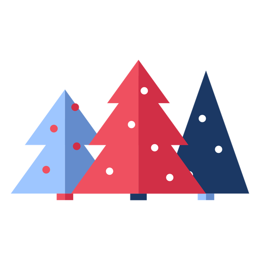 Winterweihnachtsbäume flach PNG-Design
