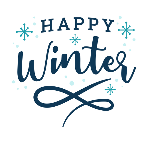 Winter lettering happy winter dark PNG Design