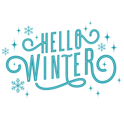 Letras de invierno hola invierno azul Diseño PNG