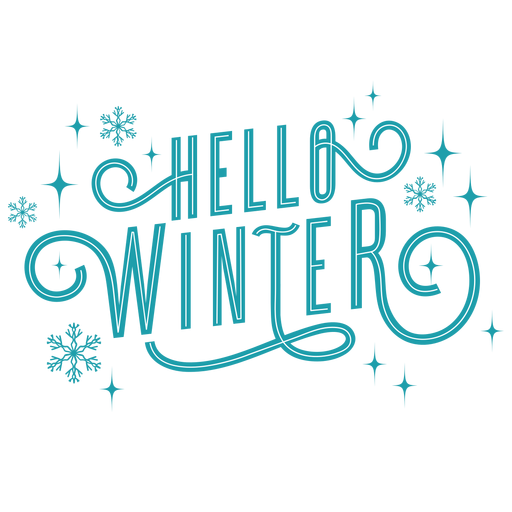 Winter Schriftzug Hallo Winterblau PNG-Design