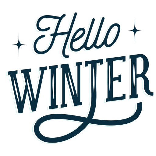 Winter Schriftzug Hallo Winter dunkel PNG-Design