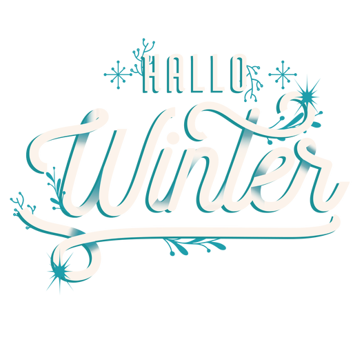 Letras de invierno hola gradiente de invierno Diseño PNG