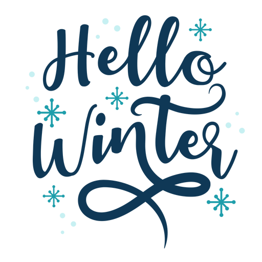 Winter lettering hello winter handwritten PNG Design