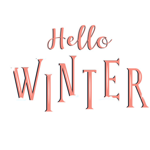 Winter lettering hello winter orange PNG Design