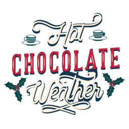 Letras de invierno clima de chocolate caliente Diseño PNG