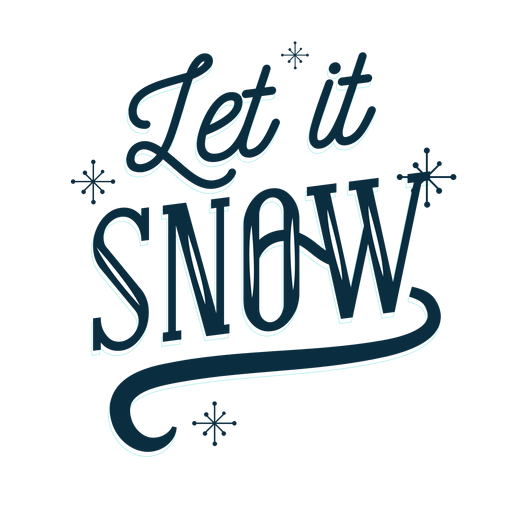 Winter lettering let it snow dark PNG Design