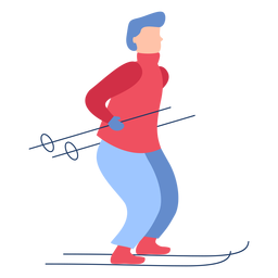 Homem de inverno esquiando Desenho PNG
