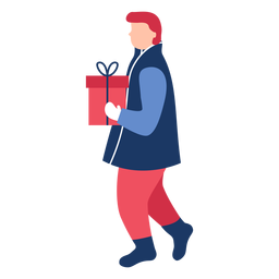 Regalo de hombre de invierno plano Diseño PNG