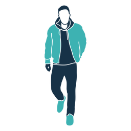 Personagem de andar homem inverno Desenho PNG