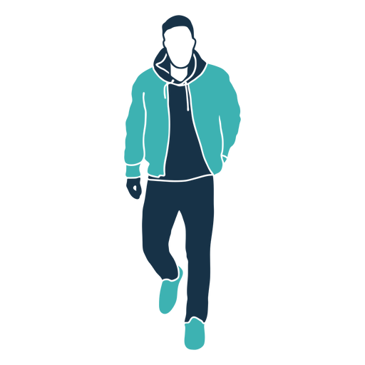 Winter man walking character PNG Design