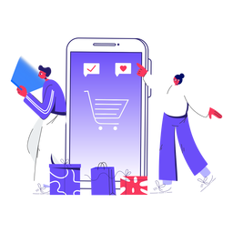 Ilustração de compras on-line de inverno Ilustração de compras on-line de inverno