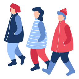 Gente de invierno plana Diseño PNG