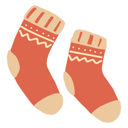 Winterrote Socken flach PNG-Design
