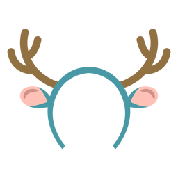Winter reindeer headband flat PNG Design