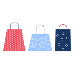 Sacos de compras de inverno inverno plana Desenho PNG