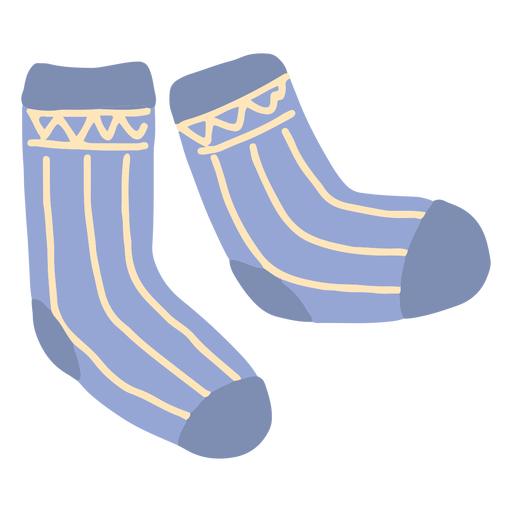 Winter socks flat PNG Design
