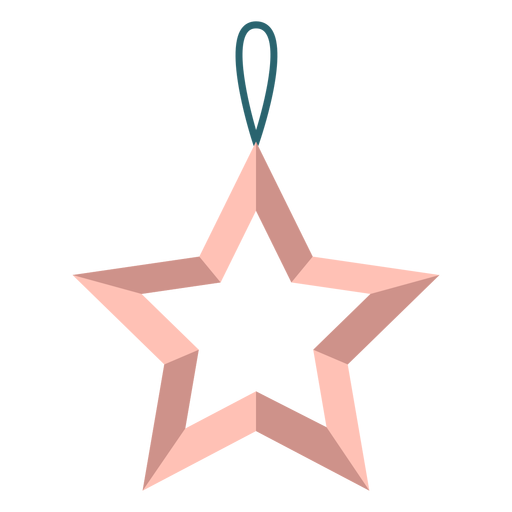Winter star christmas tree toy flat PNG Design