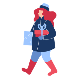 Presentes de inverno mulher planas Desenho PNG