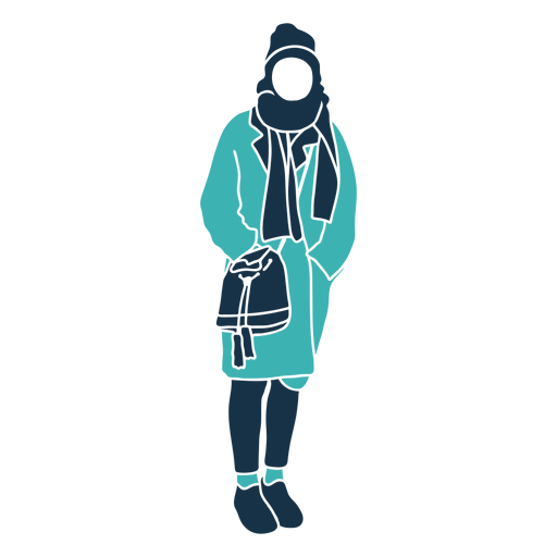 Personagem de bolsa de casaco de mulher de inverno Desenho PNG