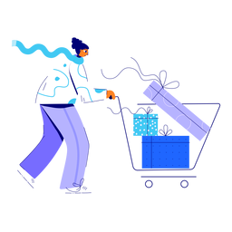 Winter woman shopping illustration Transparent PNG