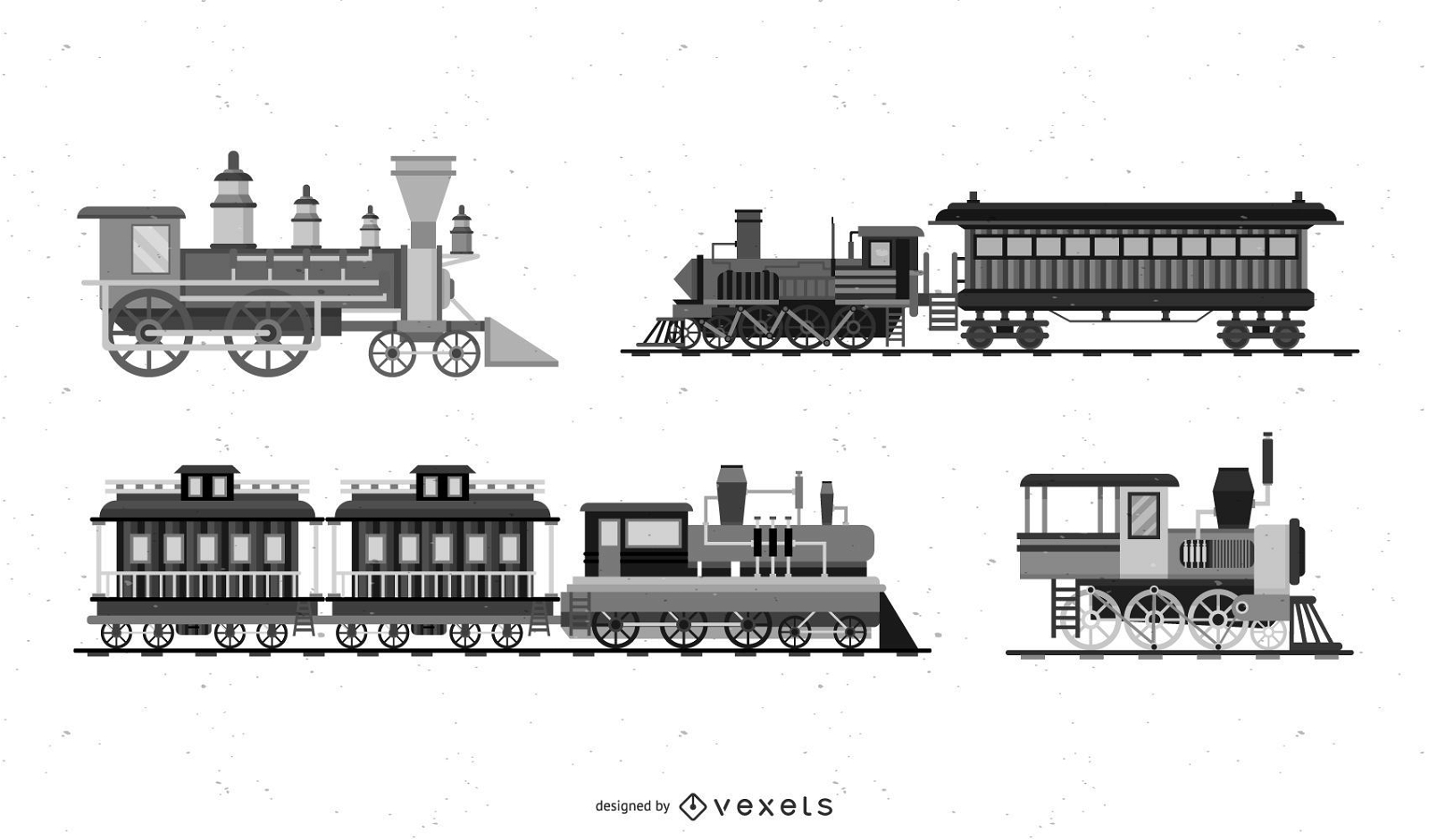 10 gráficos vectoriales de tren