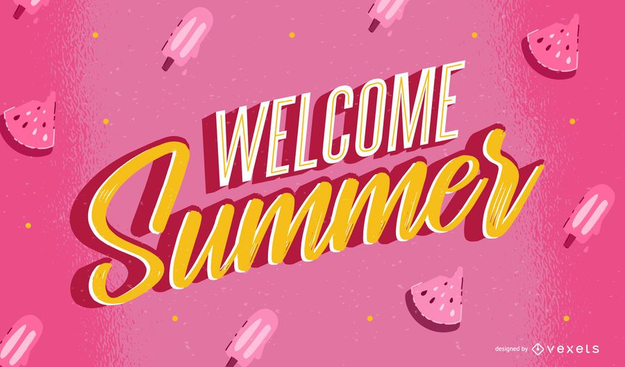 Welcome Summer Lettering Design Welcome Summer Lettering Design