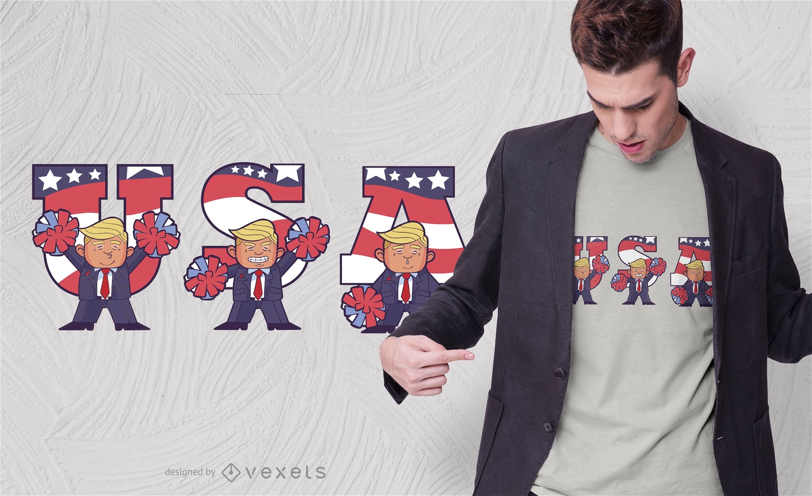 Design de camisetas USA Trump Cartoon