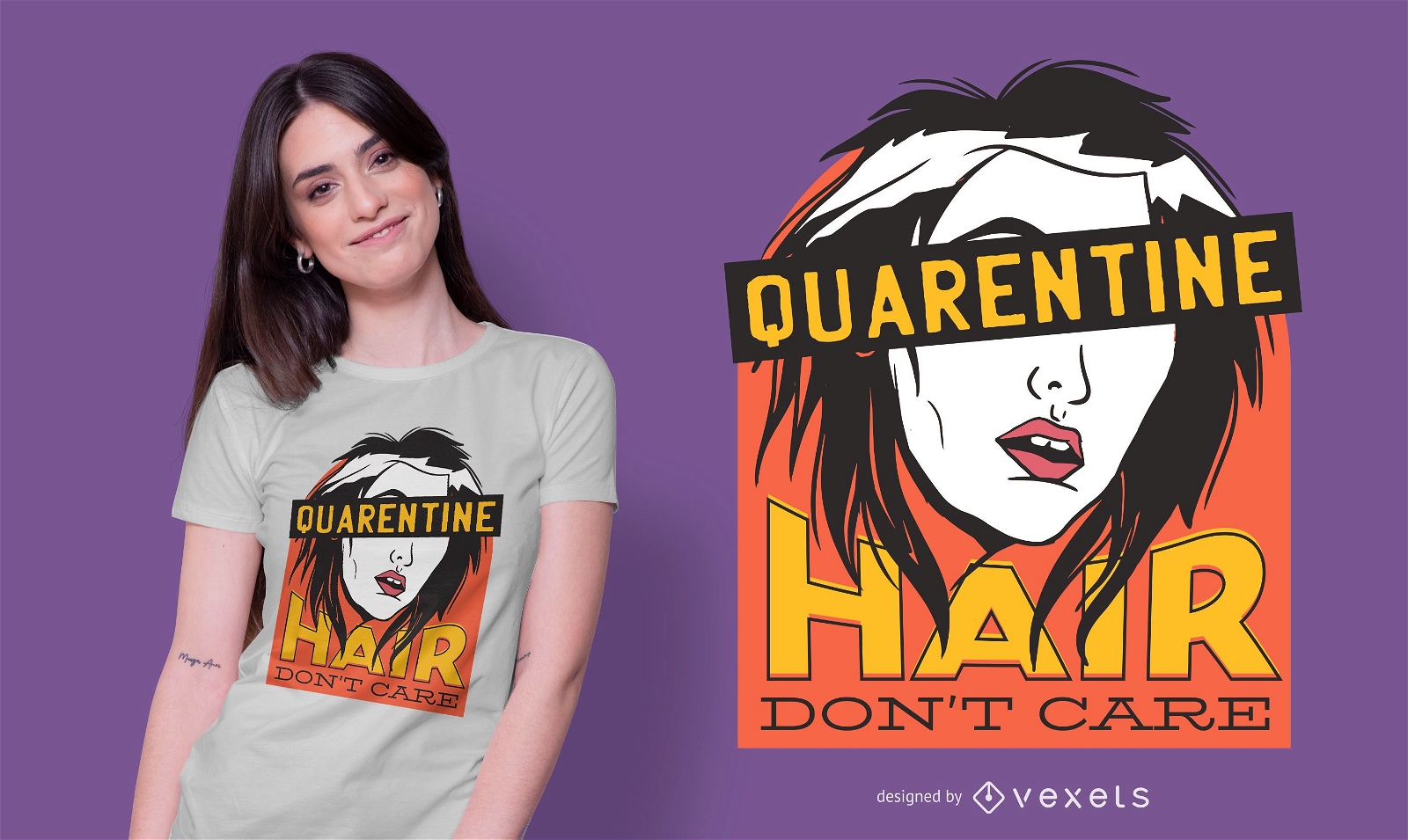 Quarantine Hair Don't Care T-shirt Design