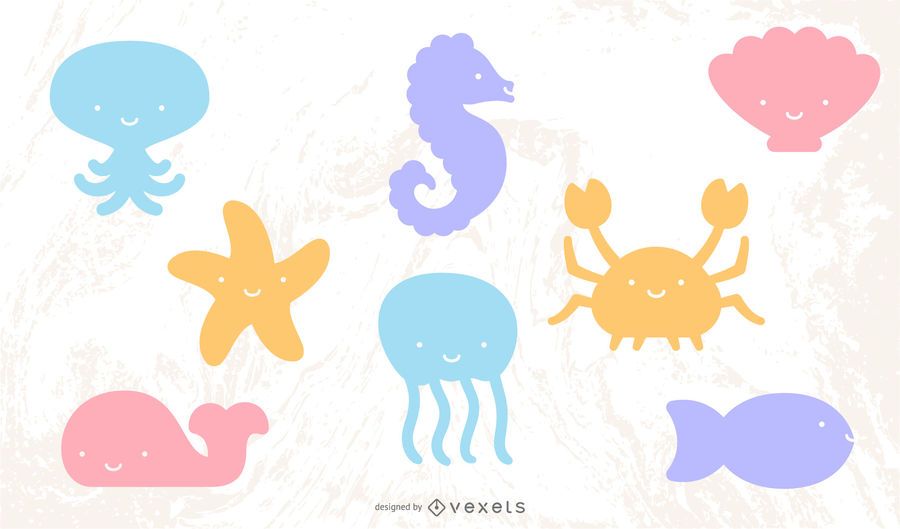 Cute mermaid flat elements set Cute mermaid flat elements set