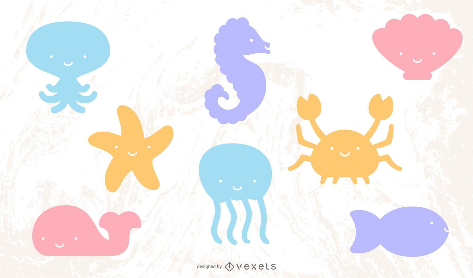 Download Cute Mermaid Flat Elements Set - Vector Download