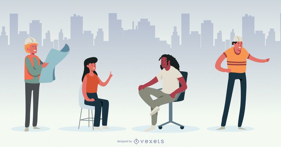 Conjunto de diseño de personajes de arquitectura Conjunto de diseño de personajes de arquitectura