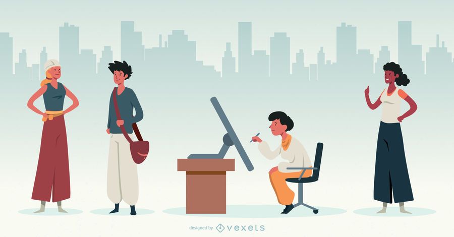 Architecture People Design Set Architecture People Design Set