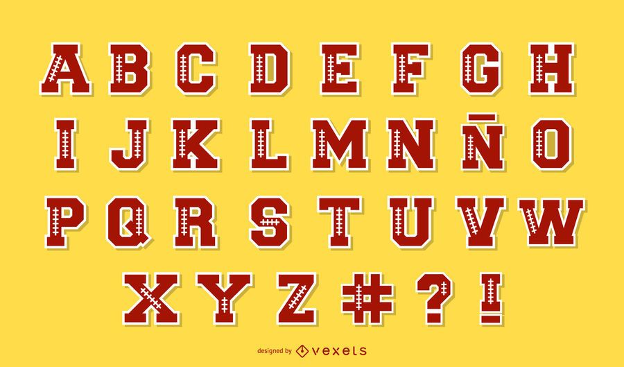 Paquete de letras del alfabeto de fútbol Paquete de letras del alfabeto de fútbol