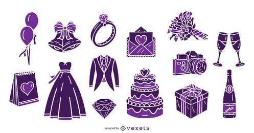 Hochzeit Silhouette Design Pack