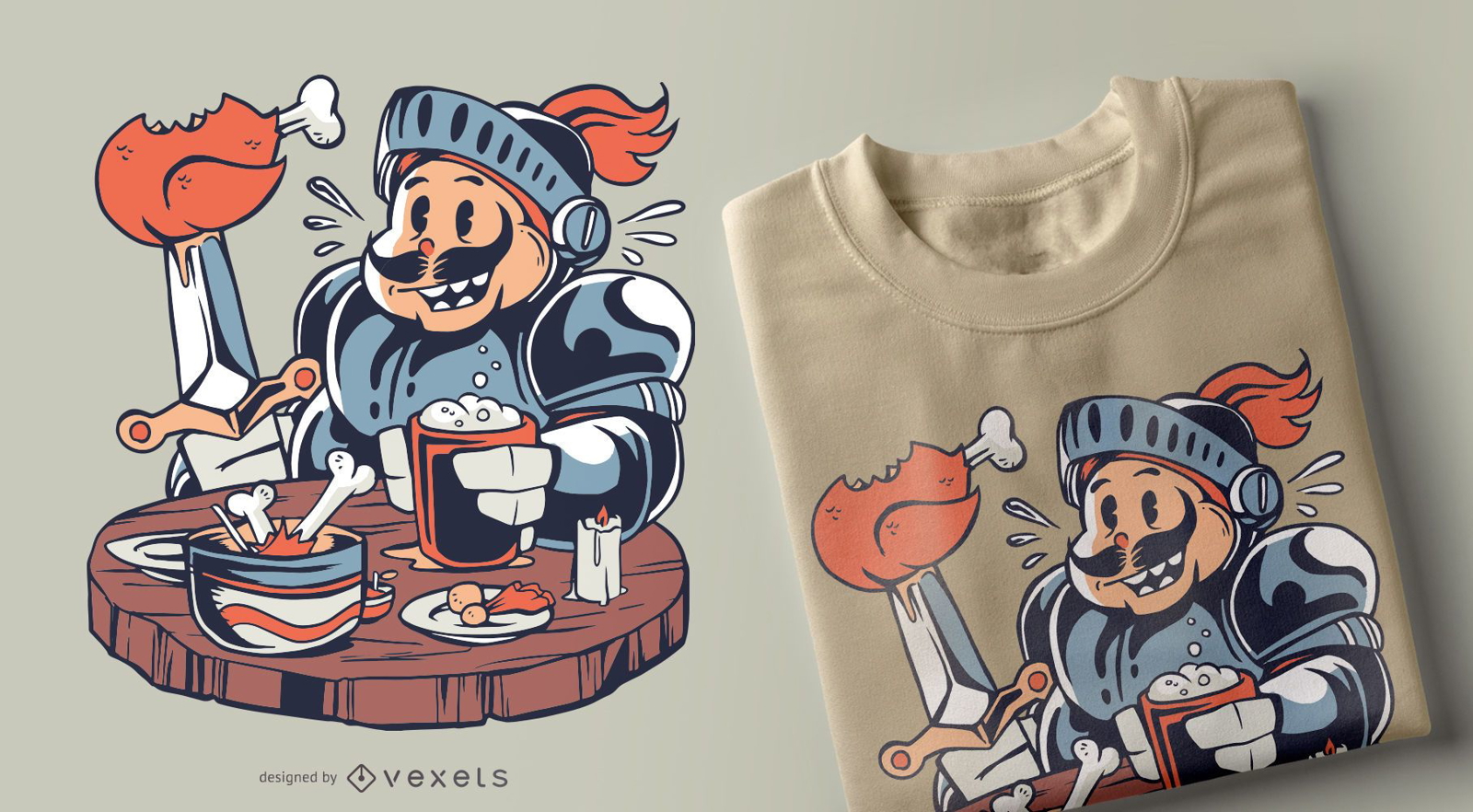 Fat knight t-shirt design