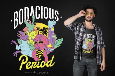 Design de camiseta de dinossauro de período corpulento