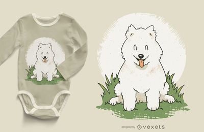 Design de camiseta do Happy Samoyed Puppy