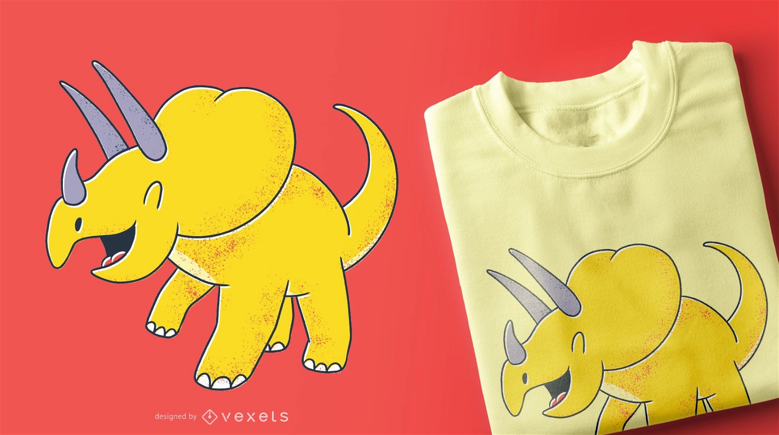 Design fofo de camisetas Triceratops