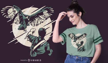 Falknerei Illustration T-Shirt Design