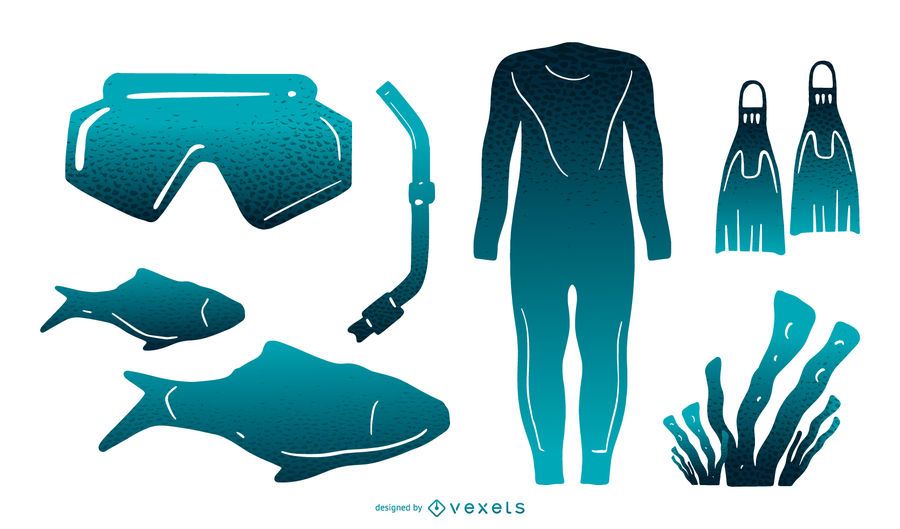Snorkeling Elements Gradient Silhouette Pack Snorkeling Elements Gradient Silhouette Pack