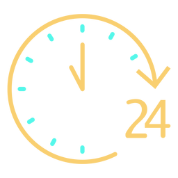 Icono de reloj analógico de 24 tiempos Diseño PNG