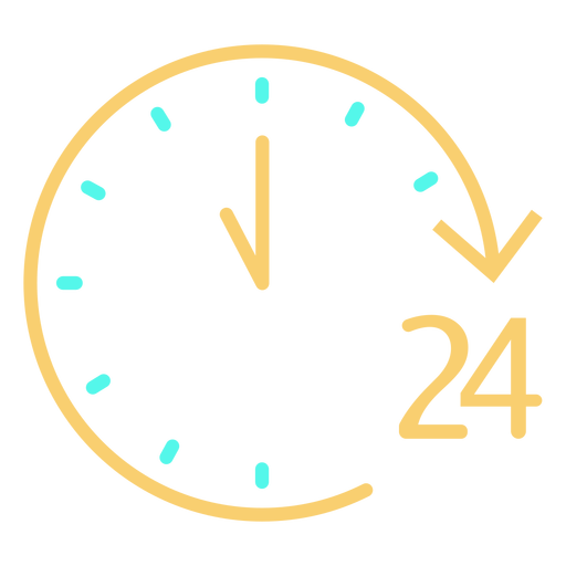 Analog clock 24 stroke icon