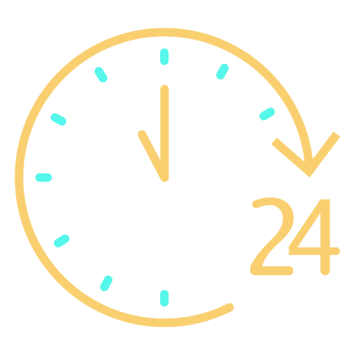 Icono de reloj analógico de 24 tiempos Diseño PNG