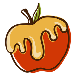 Dibujado a mano miel de manzana