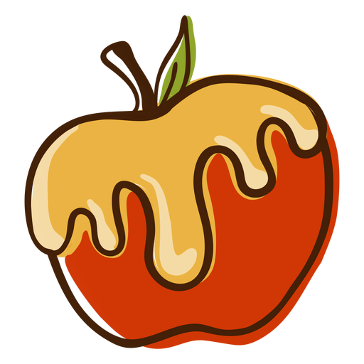 Dibujado a mano miel de manzana Diseño PNG