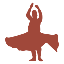 Silhueta de dançarina dervixe turca com os braços erguidos Desenho PNG