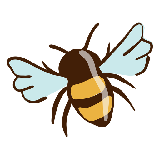 Biene hebt Hand gezeichnet hervor PNG-Design