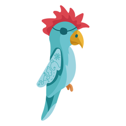 Blaue Papagei rote Haar Augenklappe PNG-Design Transparent PNG