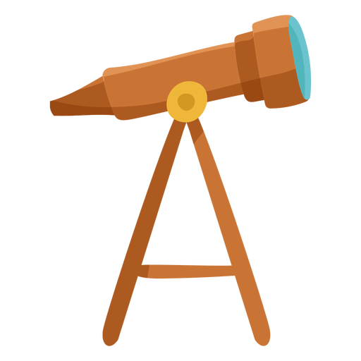 Icono de telescopio marrón plano Diseño PNG