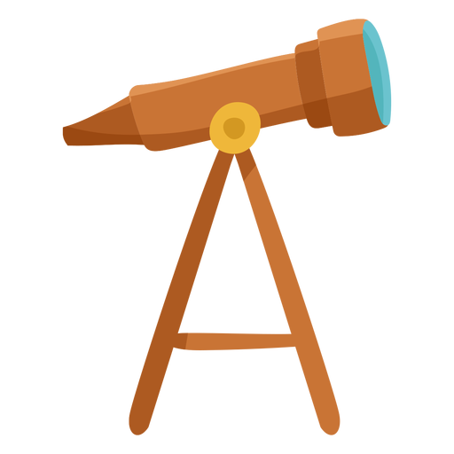 Icono de telescopio marr?n plano Diseño PNG